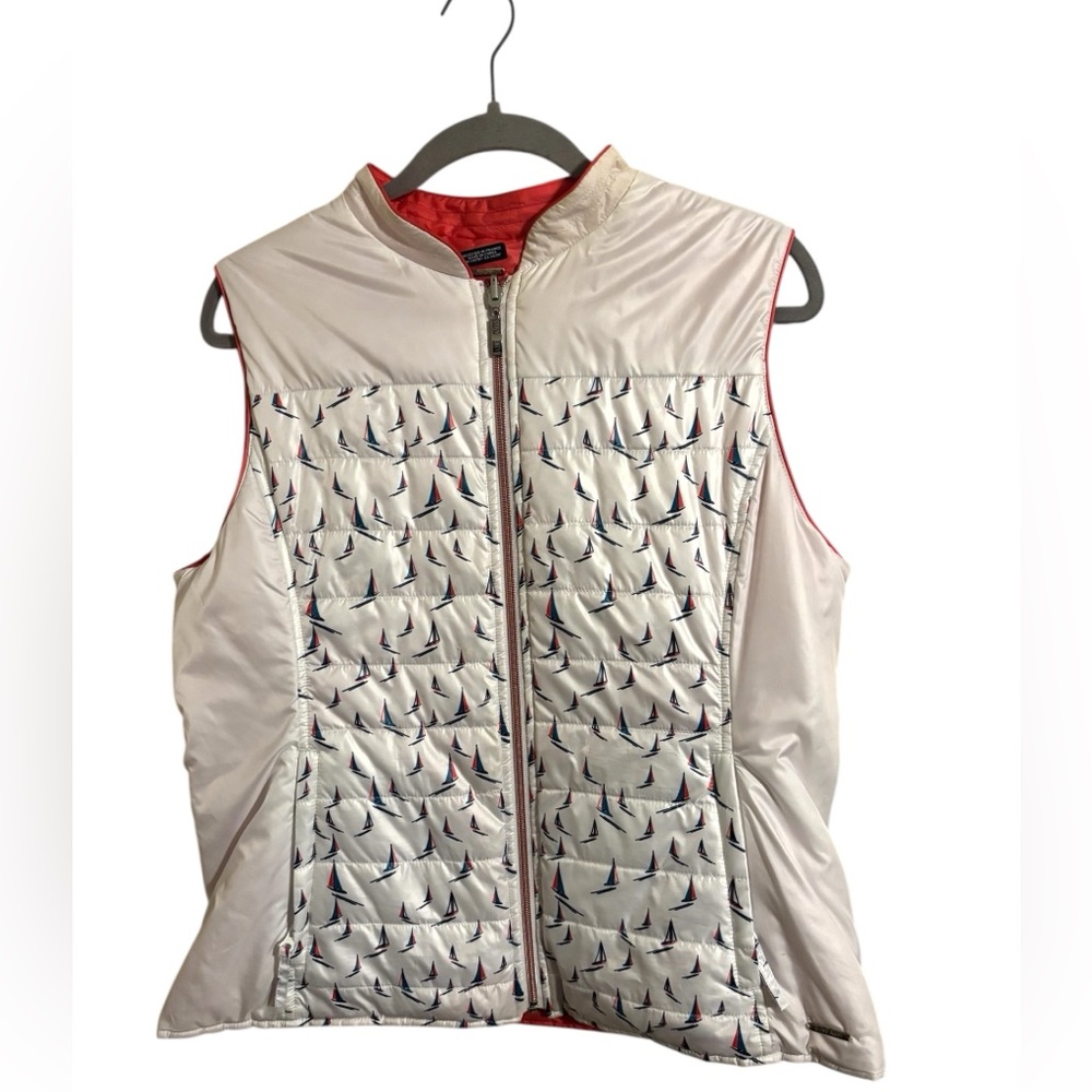 Saint James Reversible Full‎ Zip Vest Boat Print Size 10